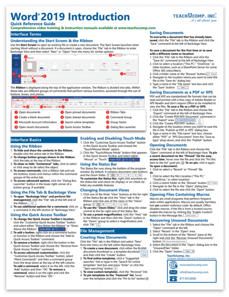 Quick Microsoft Word Guide
