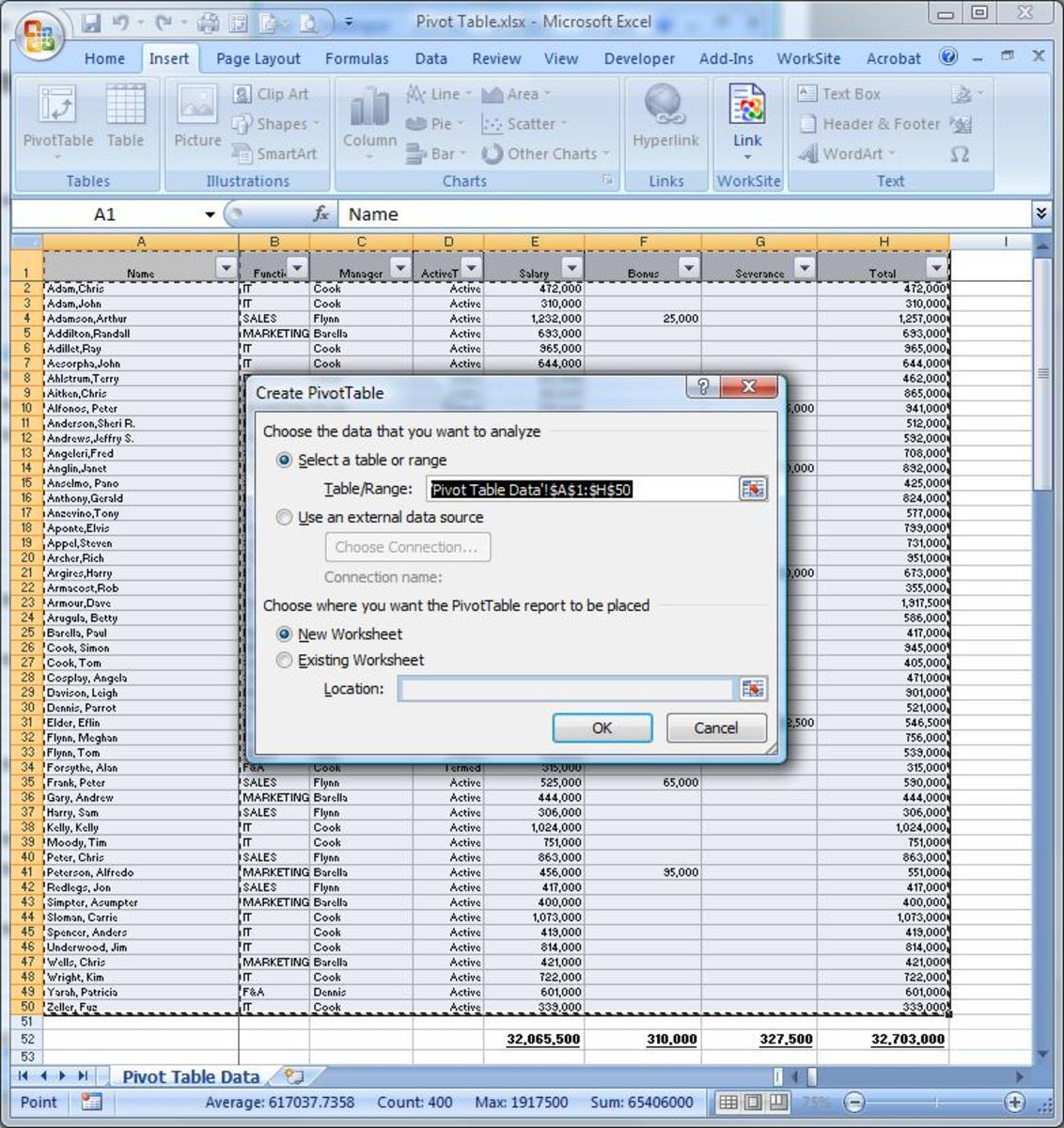 Microsoft Excel: Mastering Pivot Tables
