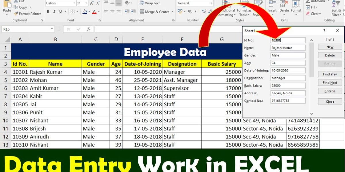 Microsoft Excel: Efficient Data Entry Techniques