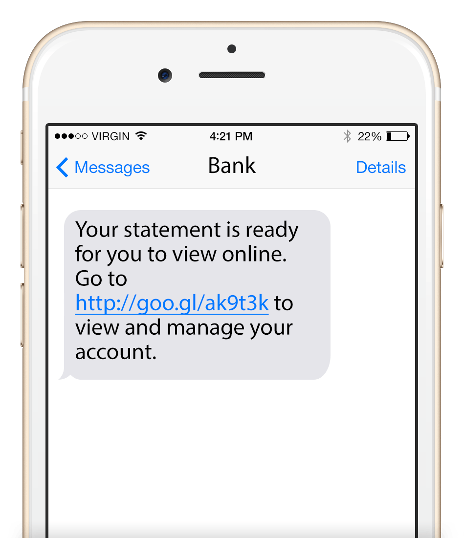SMS fraud for bank account overdraft alert
