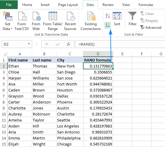 Microsoft Excel: Generating Random Data for Testing